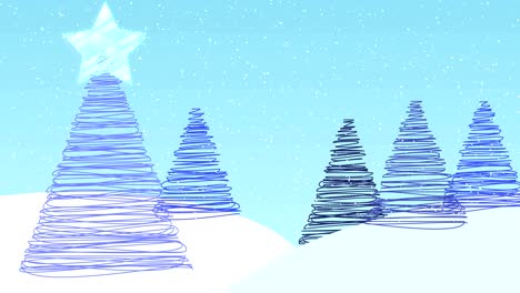 snow scape christmas tree background, with room for graphics and text