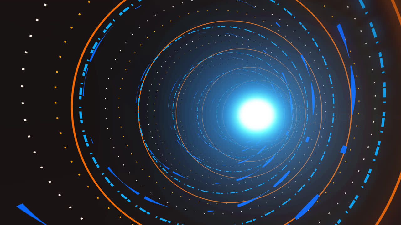 Futuristic Digital Tunnel with Glowing Light