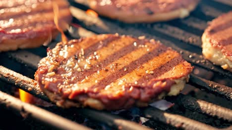 burgers grilling on a bbq