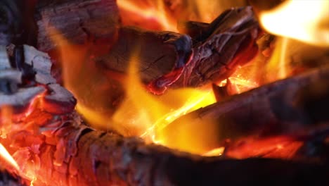 Flames-of-fire-on-black-background-in-slow-motion