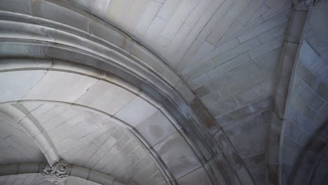 pan across gothic rib vaulted ceiling