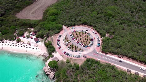 drone shot of playa kenepa curacao