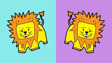 kids drawing pop art seamless background with theme of lion