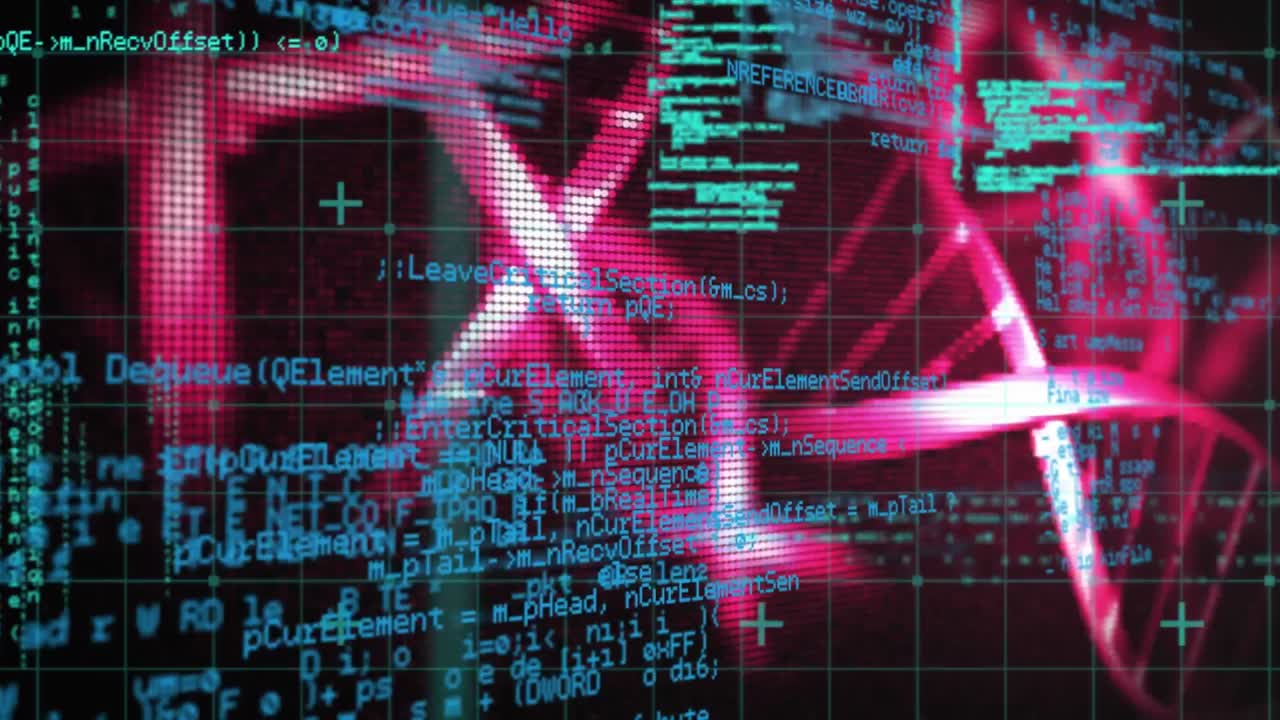 animación de cadenas de adn y procesamiento de datos científicos