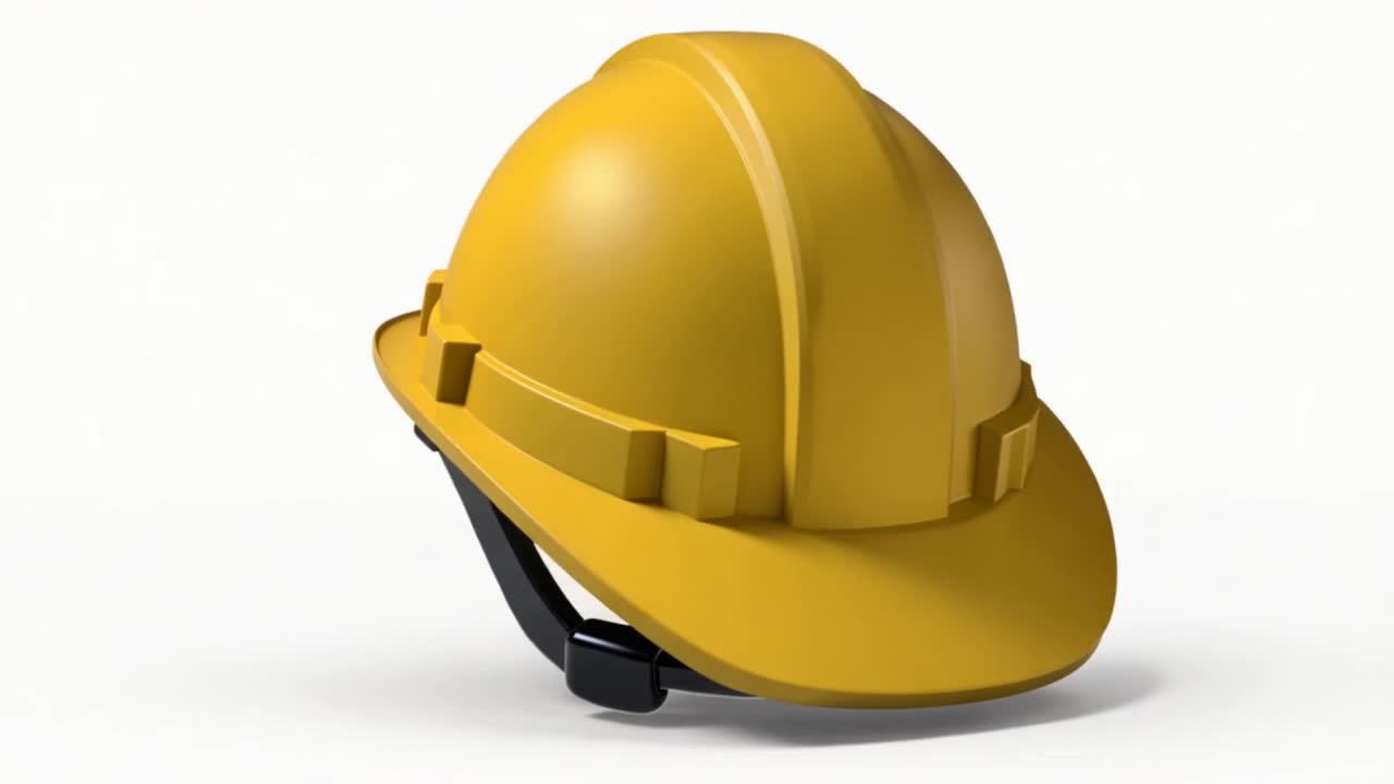 Sombrero amarillo girando sobre fondo blanco