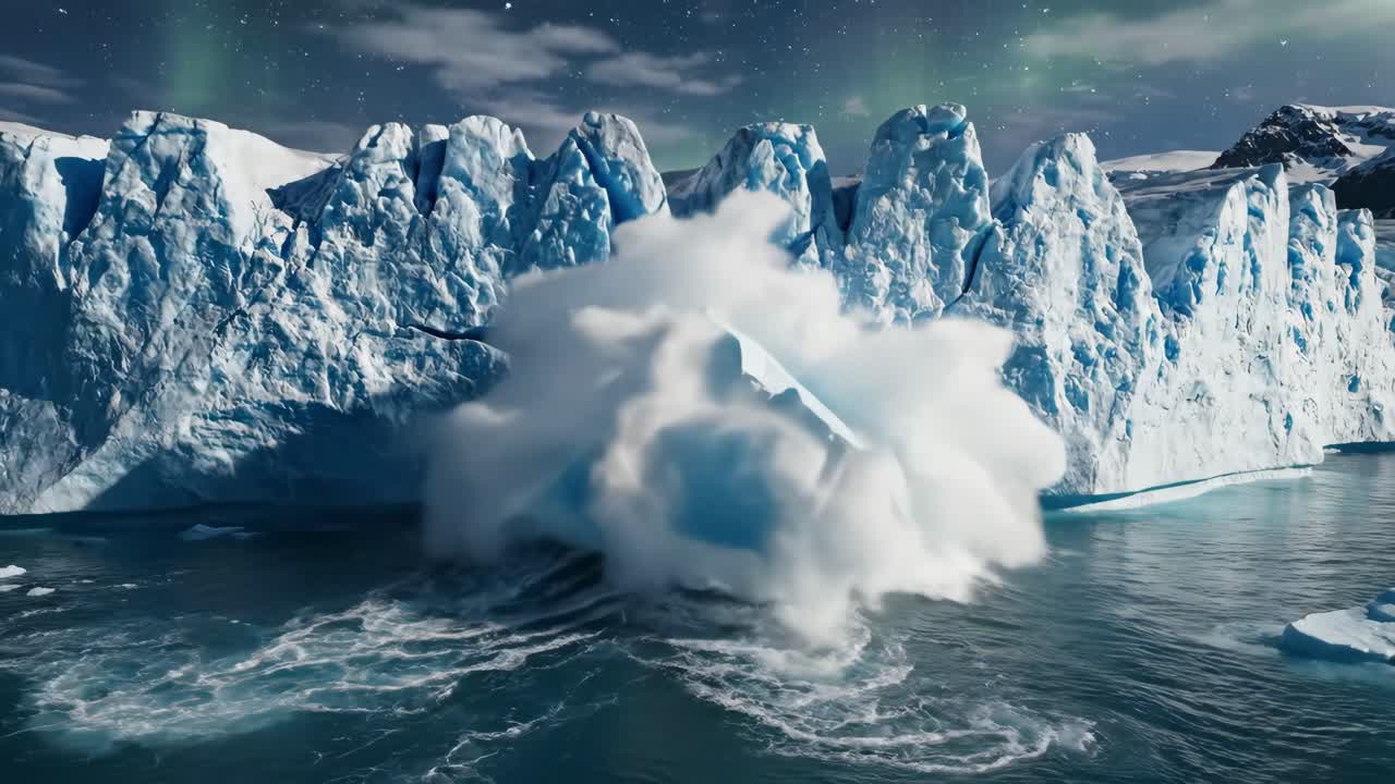 Stunning Arctic Iceberg Landscape with Aurora Borealis