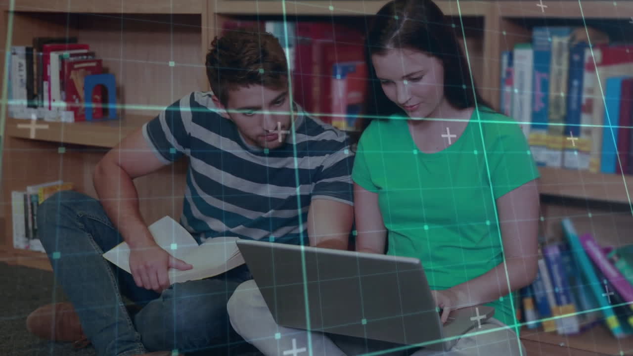 animación del procesamiento de datos en diversos estudiantes