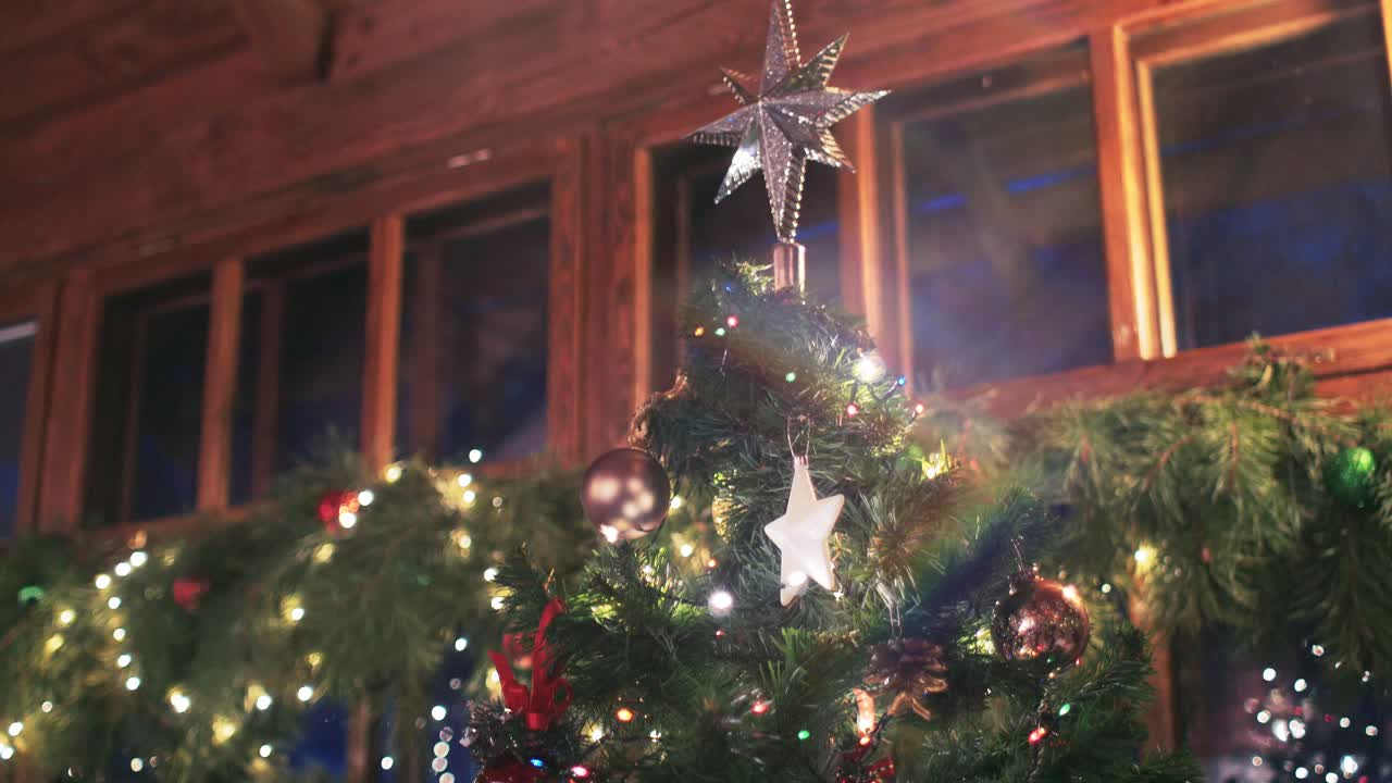 Beautifully Decorated Christmas Tree with Festive Lights
