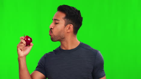 choice, green screen and man with apple