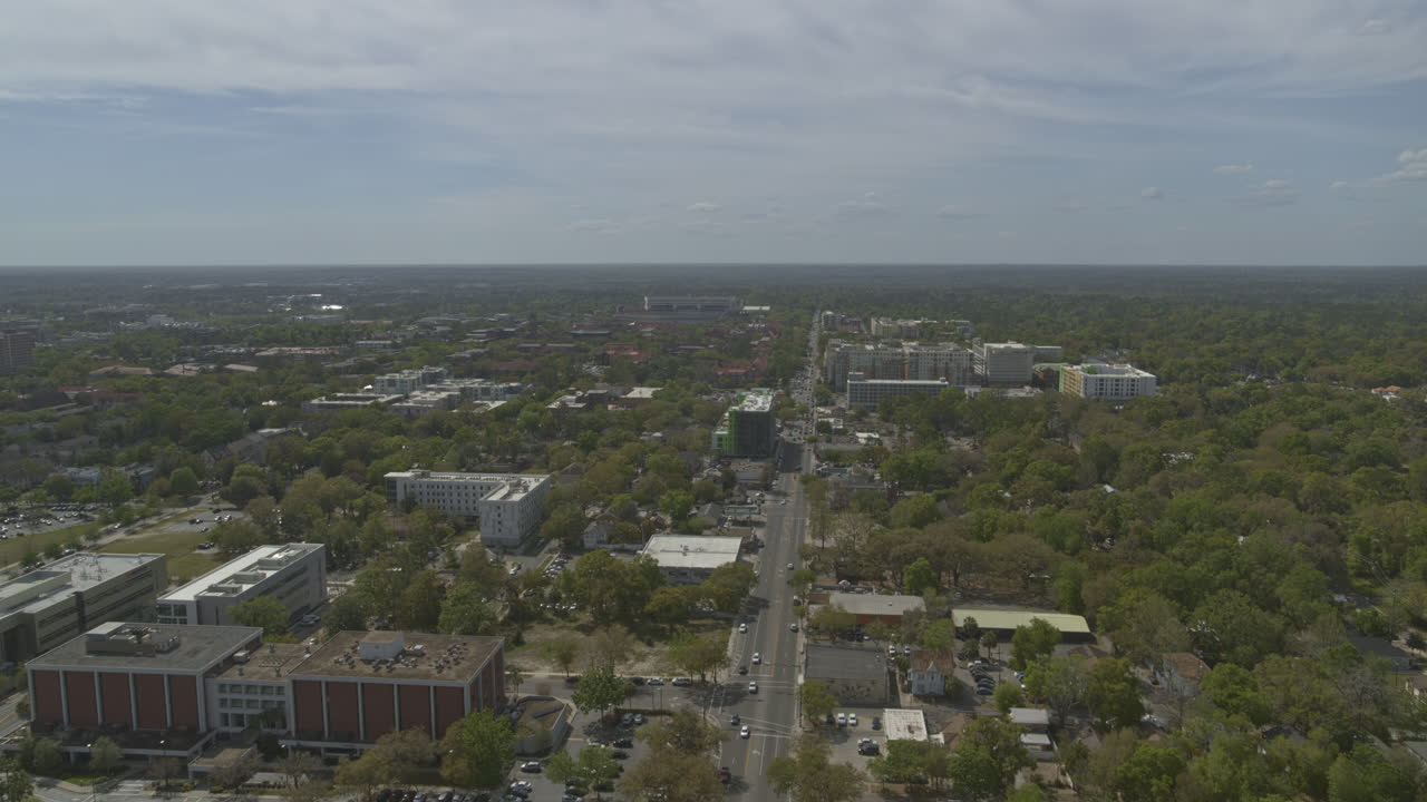 Gainesville Florida Aerial v4 fast forward flight over the college campus areas, birdseye view - DJI Inspire 2, X7, 6k - March 2020