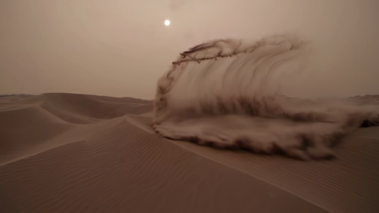 tormenta de arena en el desierto