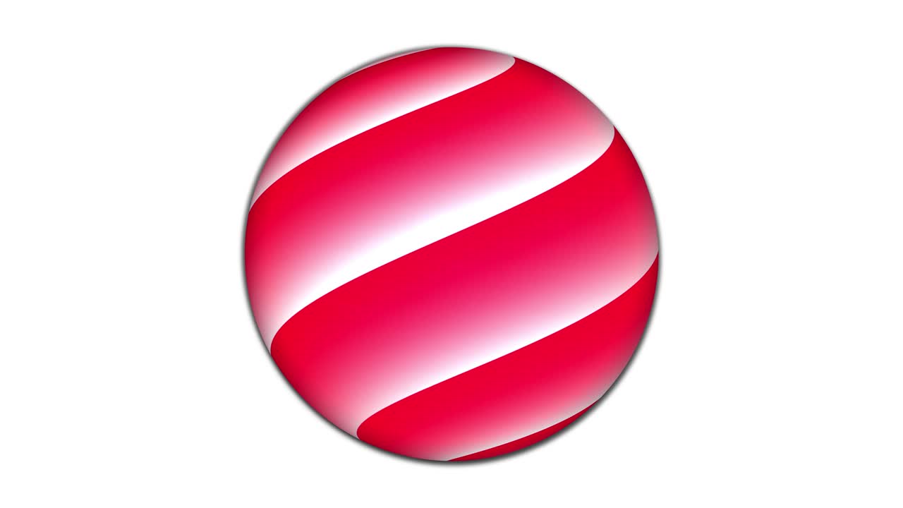 Abstrakt fargerik sfære som beveger seg på hvitt. Stripete fargerik abstrakt sfære som spinner isolert på hvit bakgrunn.