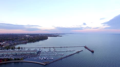 Port-credit-dron-cotton-candy-skies