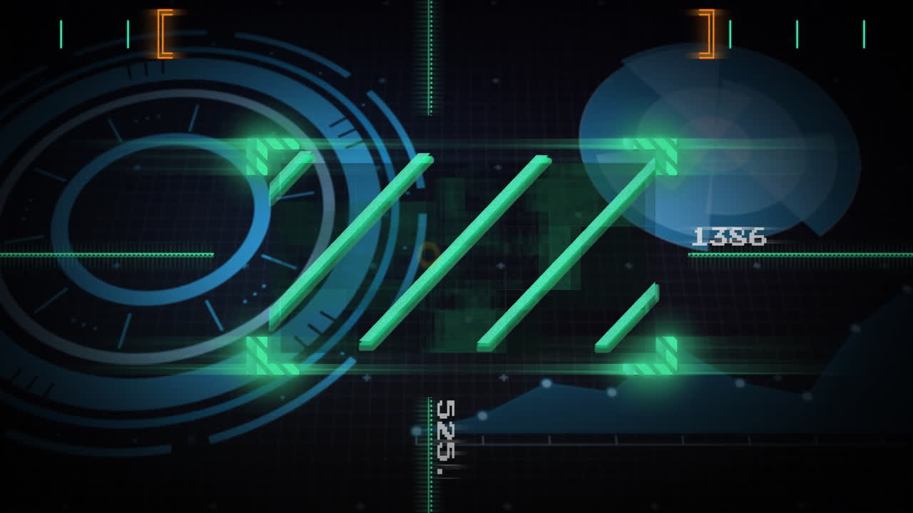 Animation of digital data processing over scope scanning