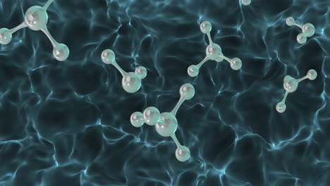 animación de micro 3d de moléculas en fondo gris