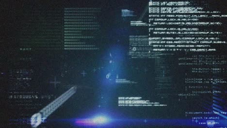 animazione delle interferenze sull'elaborazione dei dati e sulle tracce luminose