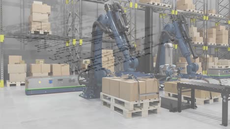 animation of statistics and financial data processing over warehouse