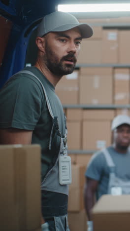 warehouse workers managing inventory and logistics