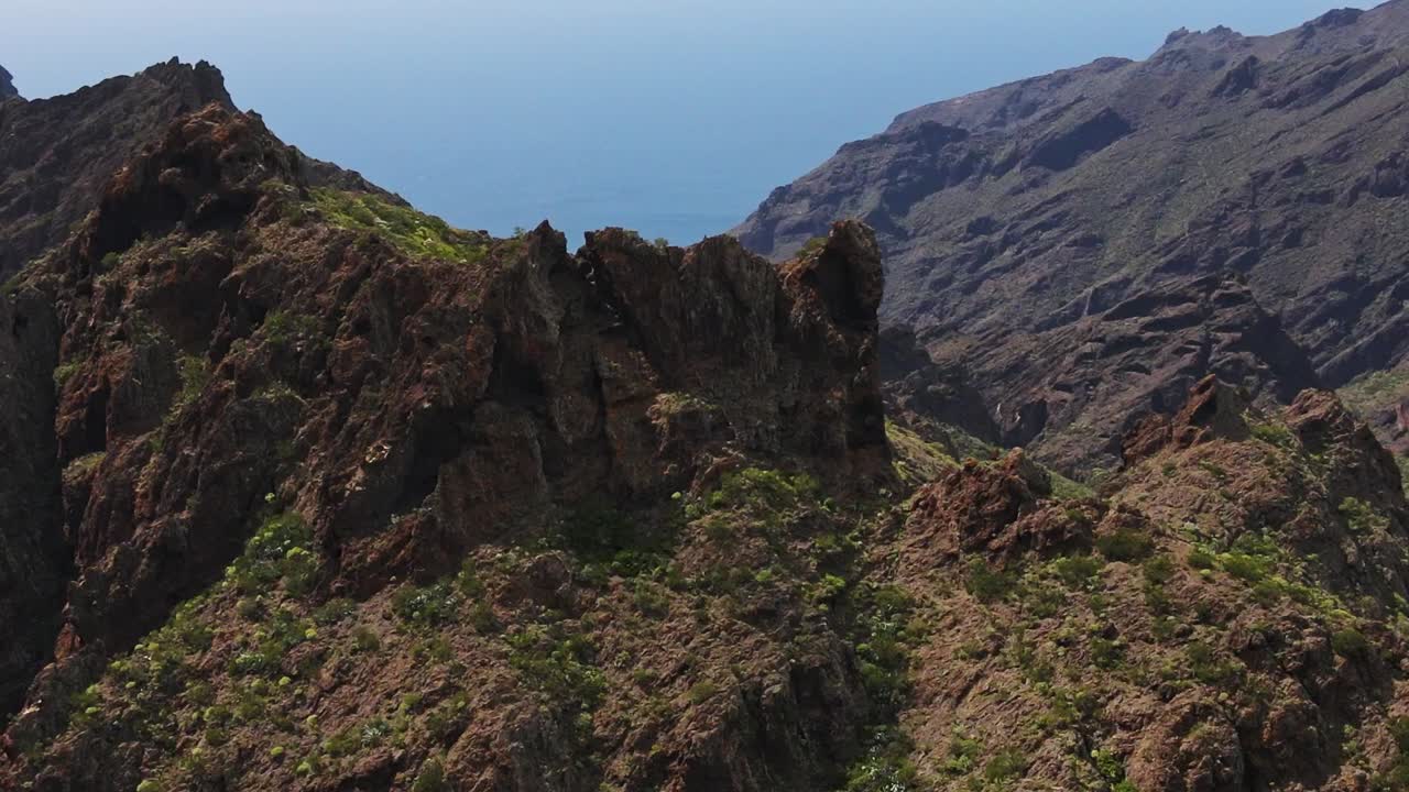 Beautiful mountains in Tenerife with the sea