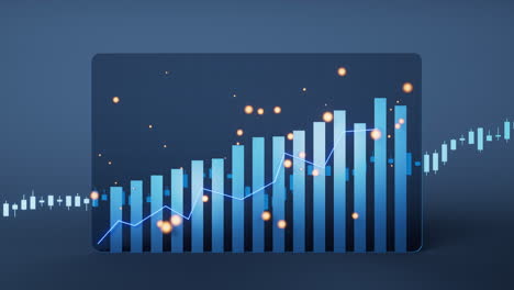 statistical graph with business finance concept, 3d rendering.