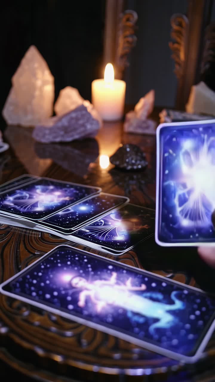 Tarot Card Reading with Crystals and Candles