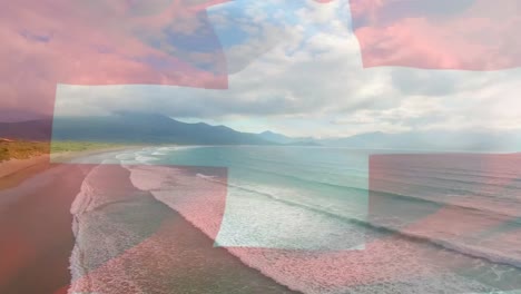 Animation-of-flag-of-switzerland-over-sea