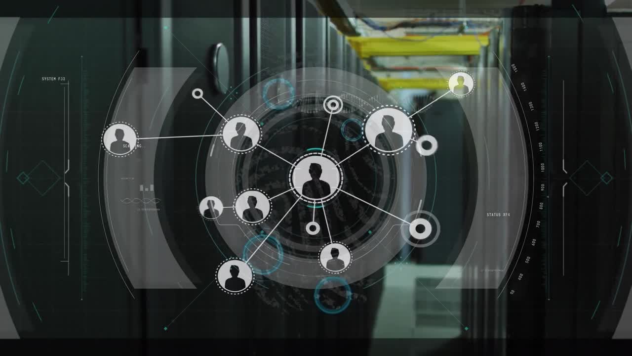 animación de iconos con conexiones a través de servidores