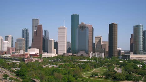 Aerial-of-the-downtown-Houston
