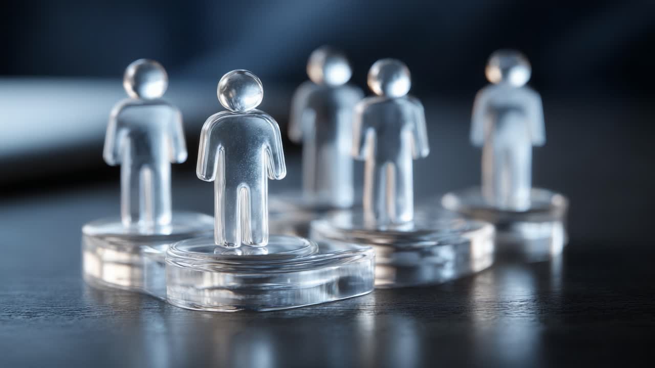 A Close-Up Look at Clear Figurines Standing on Transparent Bases, Highlighting Their Unique Design and Visual Appeal in a Minimalist Setting