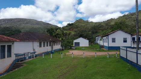 rows of ancient uninhabited houses in the middle of a barren hill