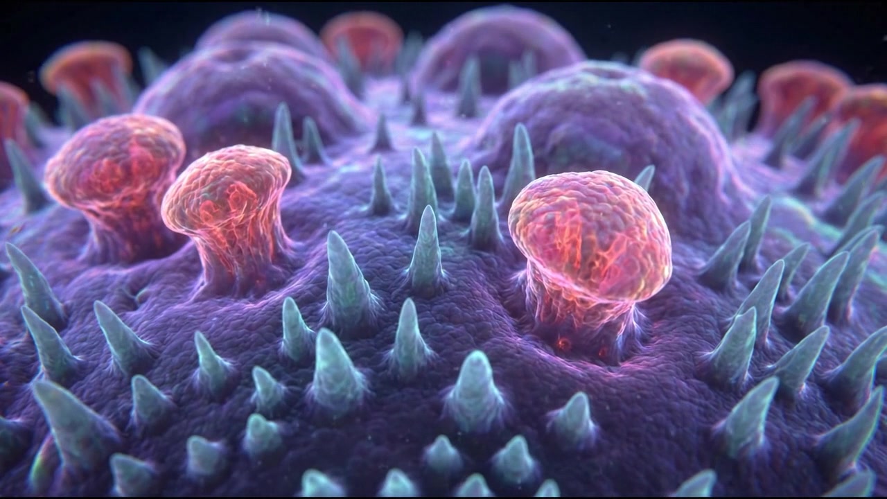 Intestinal villi microscopic digestive mucosa hologram