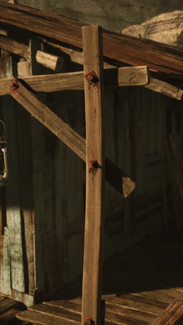 estructura de madera de una cabaña rústica