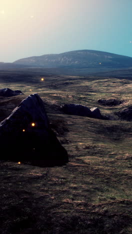 alien planet landscape at dawn/dusk