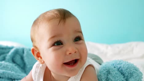 close-up of a cute smiling baby girl