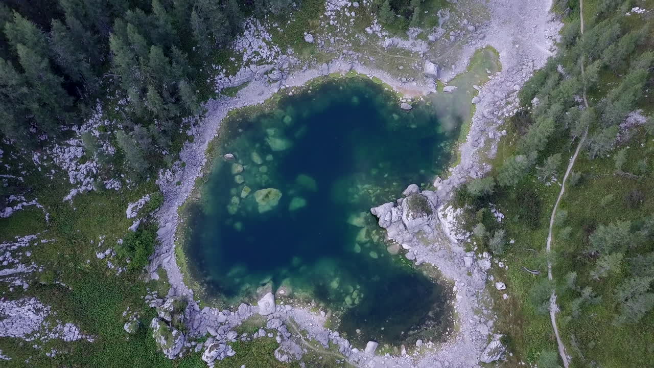 Aerial View of a Mountain Lake