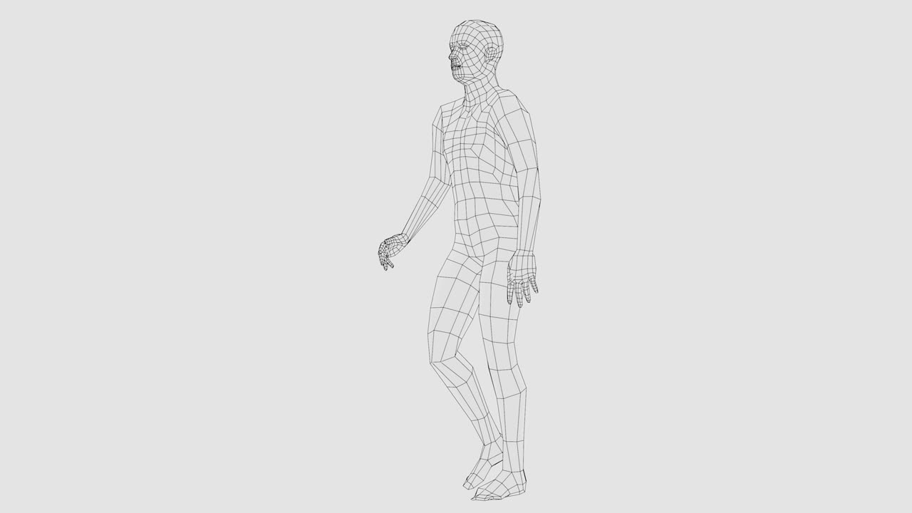 hombre caminante de marco de alambre, sin costuras