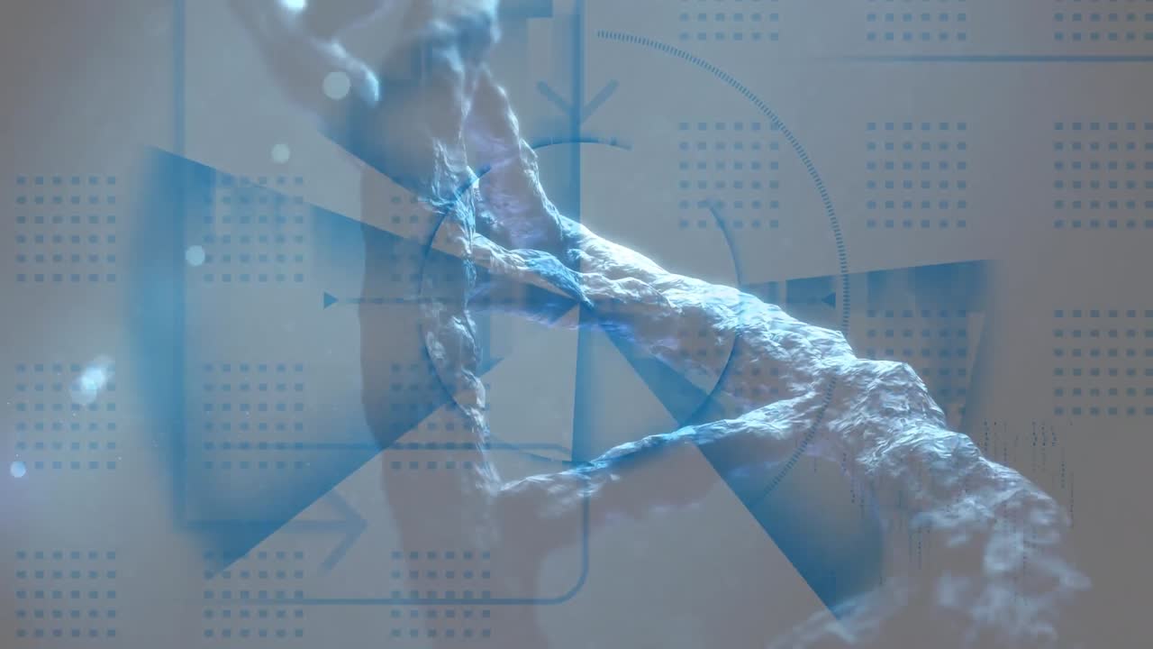 회전하는 3차원 dna 가닥의 애니메이션, 인터페이스에서 데이터 처리, 회색에서