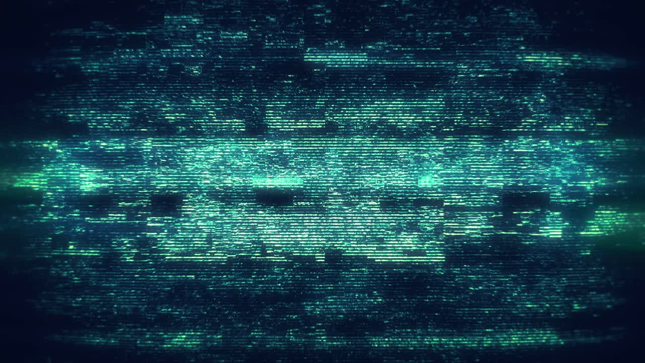 Flickering Green Digital Glitch Static Noise Background