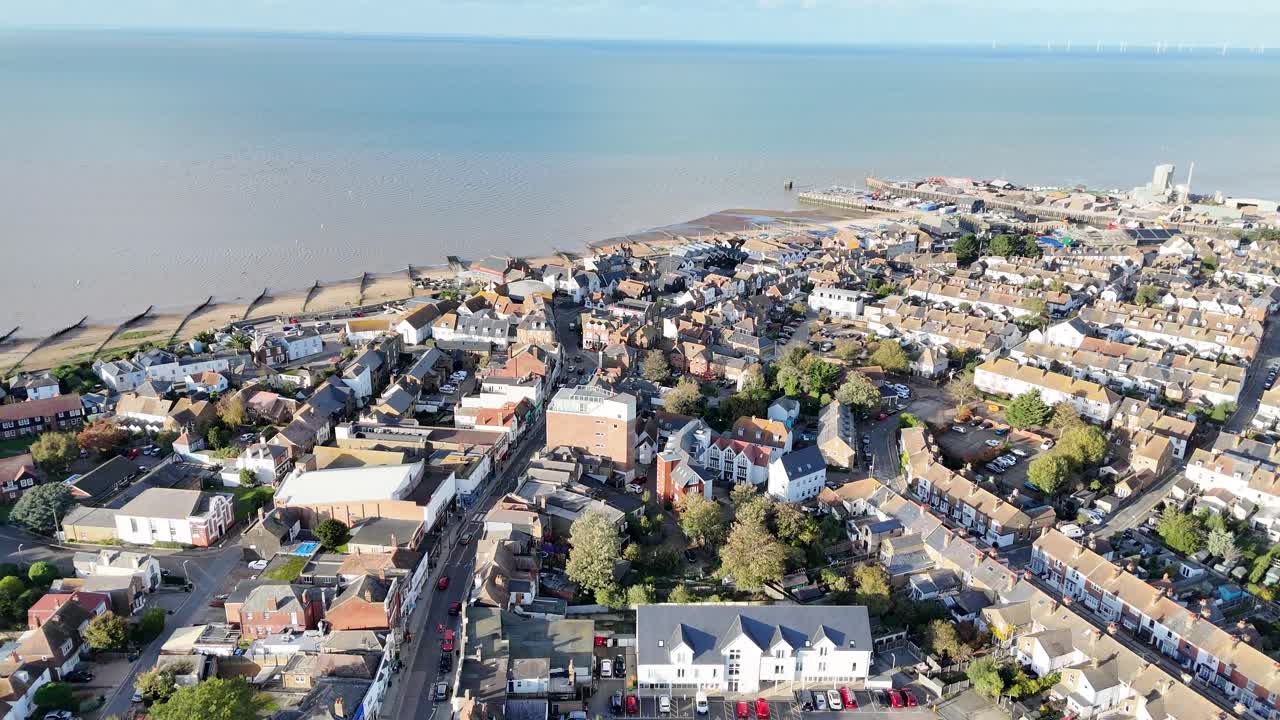 휘트스테이블 해변 마을 켄트 영국 드론 항공기 뒤집어 공개