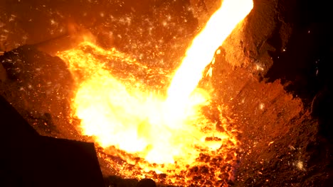 molten metal pouring in a foundry