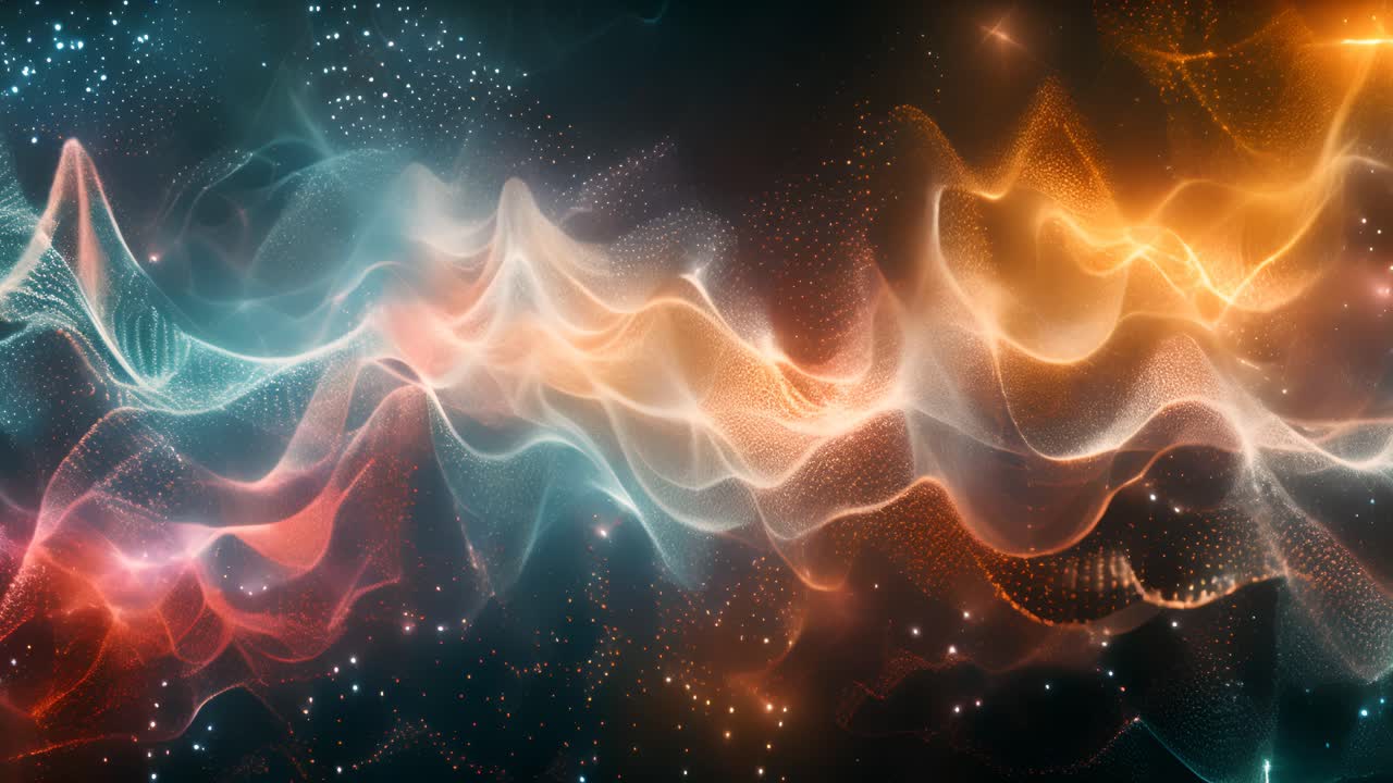 Abstract Glowing Waves in Space