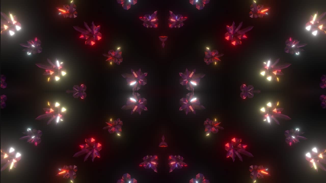 Abstract Glowing Crystal Kaleidoscope