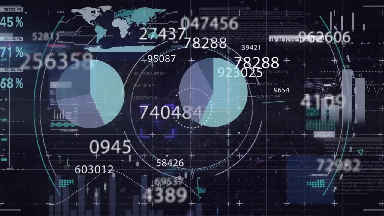 Animation of data processing with statistics