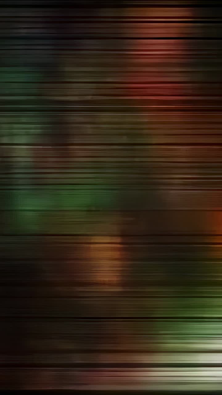 Vertical video: Shifting scan-line banding following frames on screen, showing colored patches