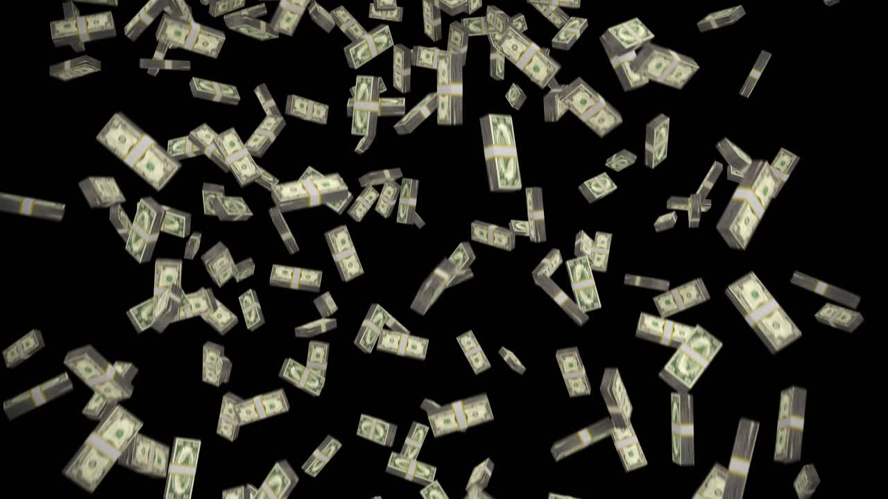 Premium stock video - Money stacks bundles falling dollars financial ...