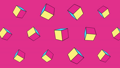 Motion-abstract-geometric-cubes-pink-Memphis-background