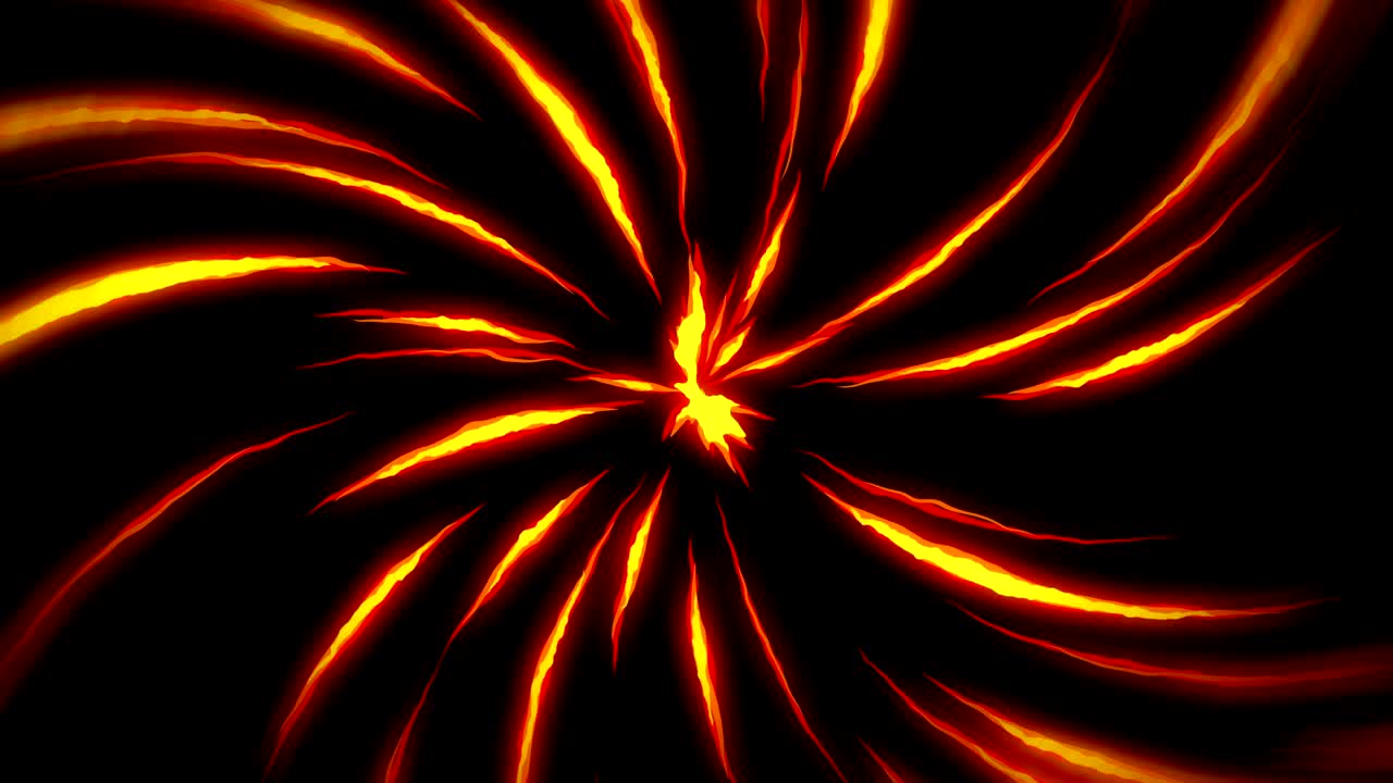 animación de relámpagos de fuego, animación de cómics de dibujos animados, fondo de bucle de llamas,