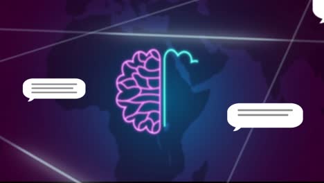 Animation-Von-KI-Chat-Und-Datenverarbeitung-über-Menschlichem-Gehirn-Und-Weltkarte