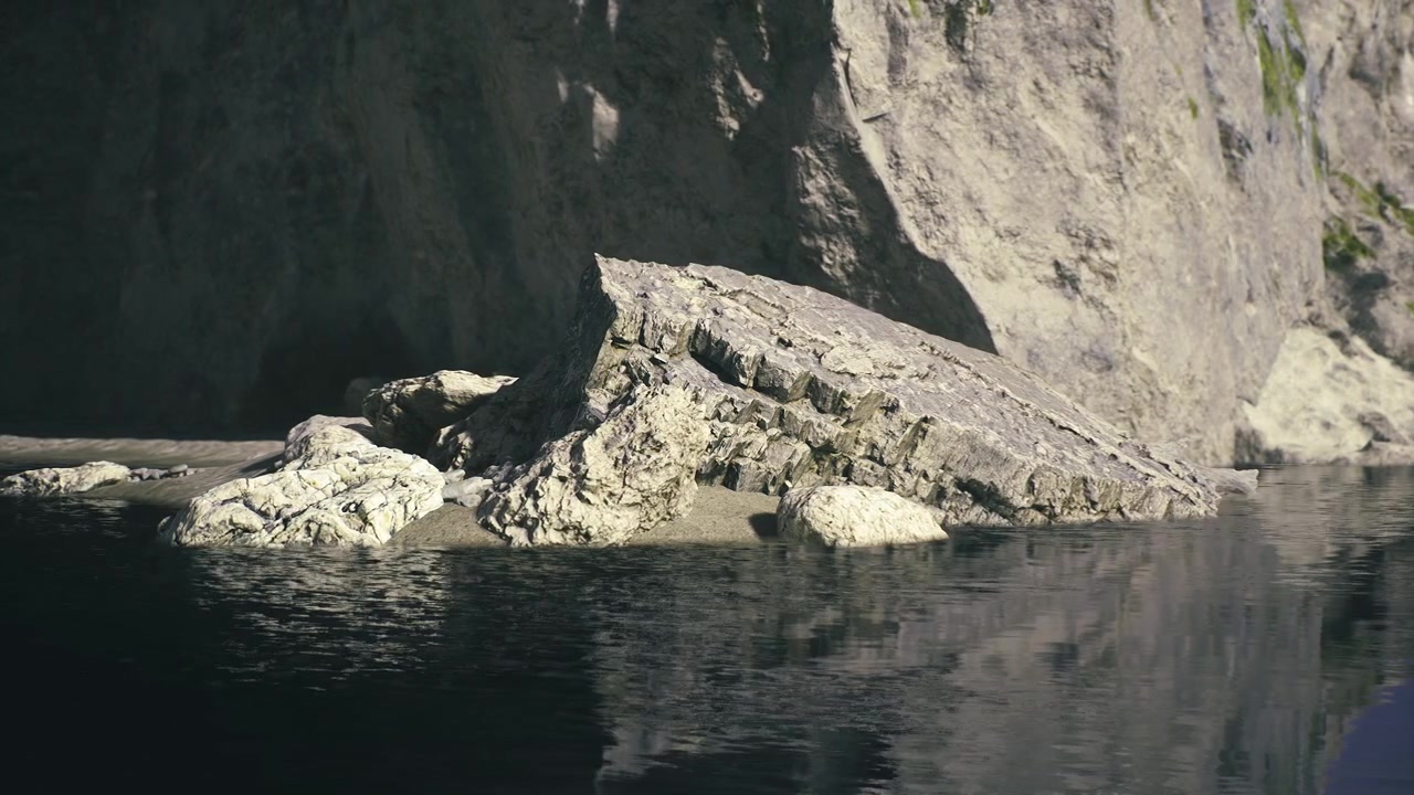 Fængslende indløb med skarpe klipper og dramatiske geologiske teksturer