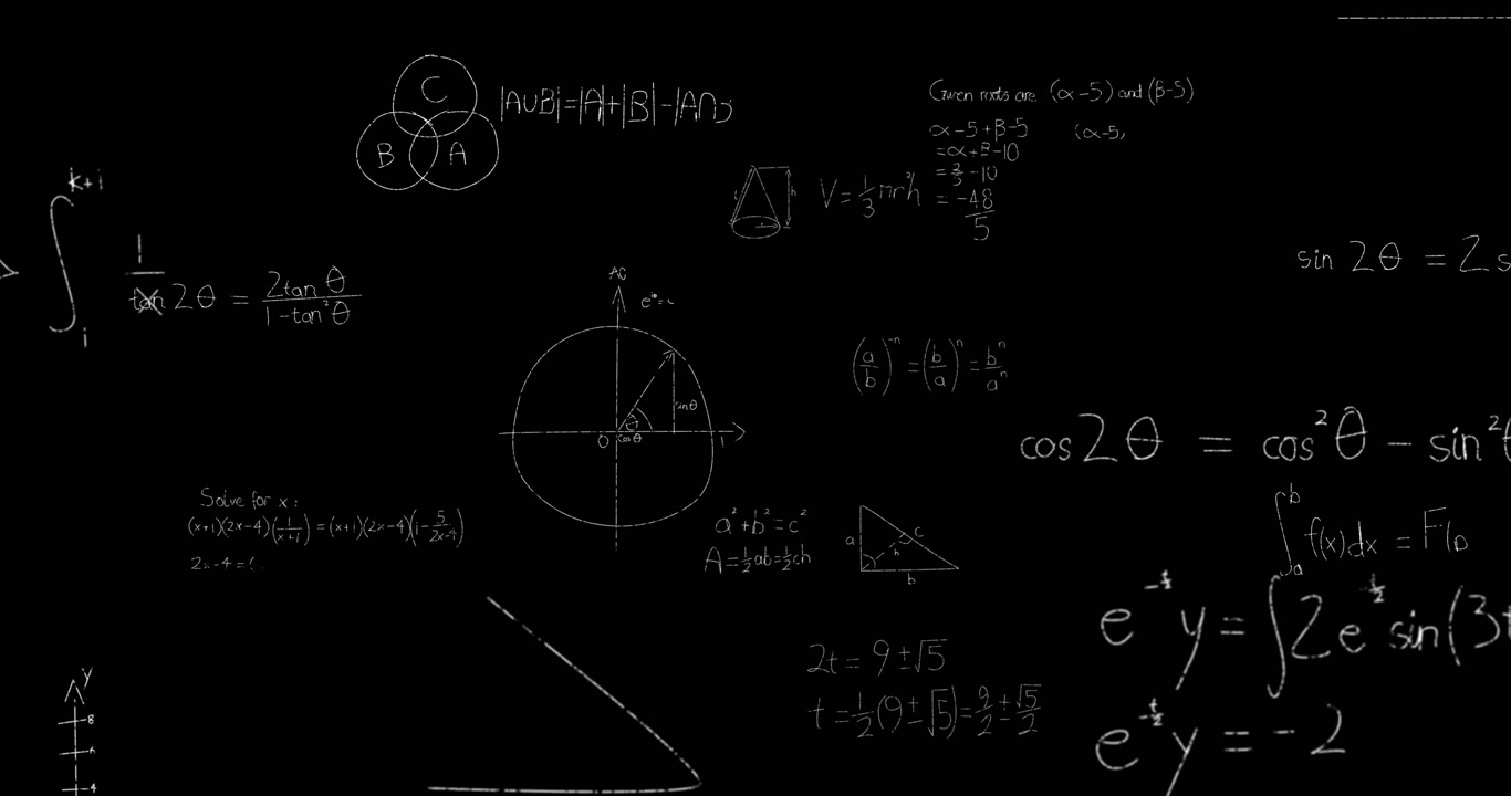 Math formulas on blackboard